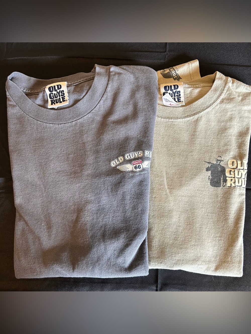 Old Guys Rule- 2 Vintage T-shirts. Route 66 & John Wayne Collection